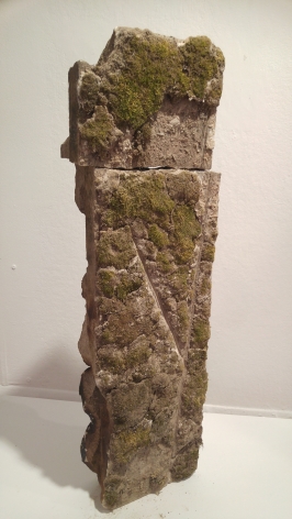 ANDREJ R WITKOWSKI Etrah II 2018, limestone and moss, 36 x 10.5 x 4 inches