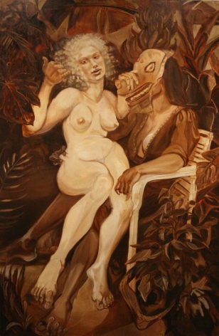 SANDRA PARRA Gabrielle and Her Only Sister 2007, oil on canvas, 77 x 51 inches.