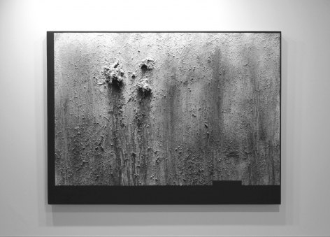 RYAN McCOY August 2012 2012, sea-water, pine needles, ash, rust, baby powder, and acrylic on canvas, 71 x 94 inches.