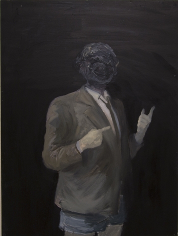 VINCENT HUI Pseudo-mathematician 2013, oil and wax on wood, 24 x 18 inches