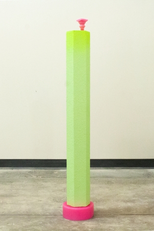 MAGALI HÉBERT-HUOT  Untitled (MarbleGreen) 2014, MDF, stucco, wax, 11 x 11 x 58 inches.