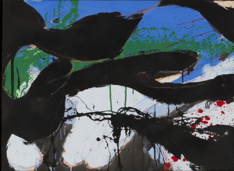 Norman Bluhm  Untitled  1974, acrylic on board, 23 x 31 inches.