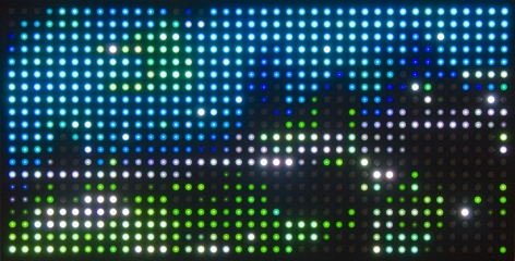 LEO VILLAREAL  Dark Matrix (20 * 40)  2008, 800 Light emitting diodes, circuitry, microcontroler and anodized aluminum, 21 x 41 x 3 inches