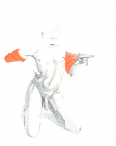 ZOË CHARLTON  Untitled 2 (from Floaties) 2007, graphite, acrylic and gouache on paper, 51 x 45 inches.