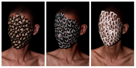 WILMER WILSON IV  Henry Box Brown: Heads (1¢, 2¢, 5¢ triptych)  2012, archival pigment prints, 23 x 15 inches each