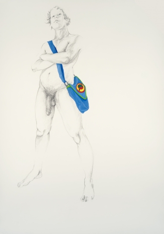 ZOË CHARLTON Untitled 1 (from Paladins and Tourists) 2010, graphite and gouache on paper, 93 x 69 inches (framed)