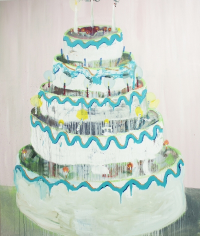PHILIP HINGE Layer Cake 2013, acrylic on canvas, 84 x 72 inches.
