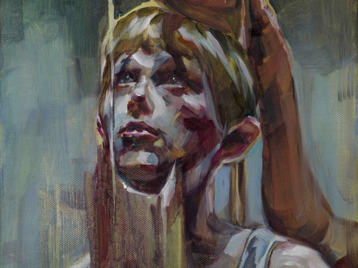JUSTINE OTTO  Messung  2015, oil on linen, 12 x 8 inches
